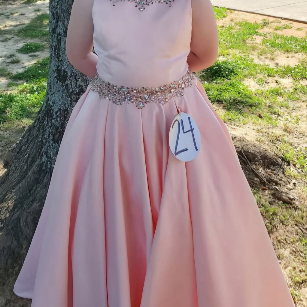 Elegant Pink Gown with Embellished Details